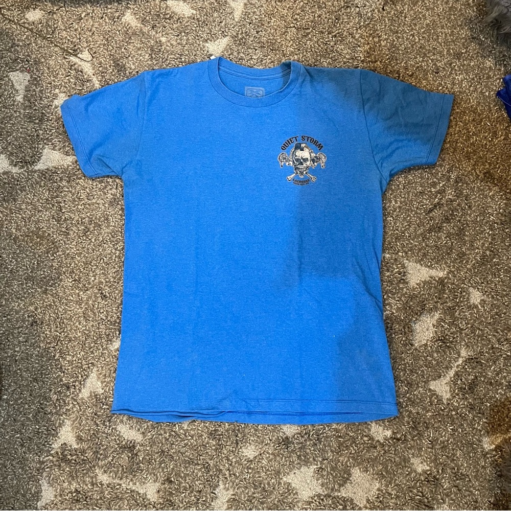 Quiet Storm Lacrosse Ocean City MD Blue Skull Graphic Tee